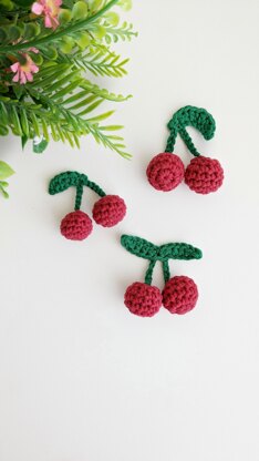 Cherry crochet pattern, crochet play food pattern