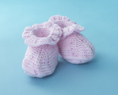 For the Frill of it Booties - Free Crochet Pattern For Babies in Paintbox Yarns Baby DK Prints by Paintbox Yarns