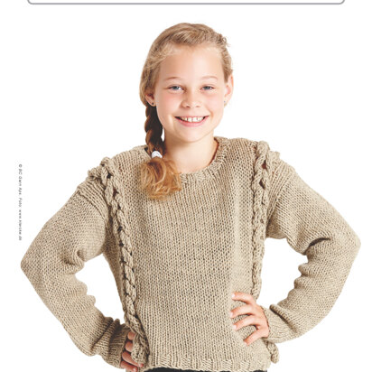 Children's Sweater with Braided Cables in BC Garn Semilla Grosso - 5104BC - Downloadable PDF