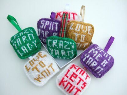 Knitted Words Decorations