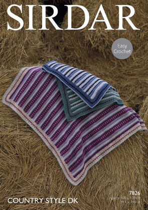 Blankets in Sirdar Country Style DK - 7826- Downloadable PDF