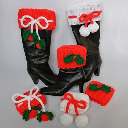 Festive Christmas Boot Toppers Cuffs