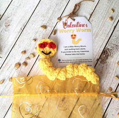 Valentine's Worry Worm Crochet Pattern