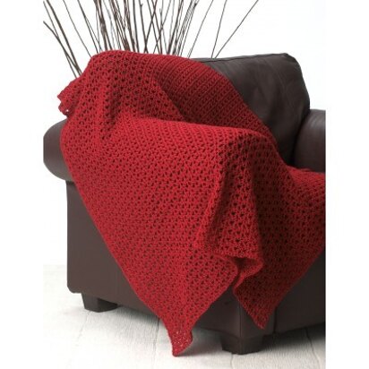 Red Blanket in Bernat Worsted Solids - Downloadable PDF