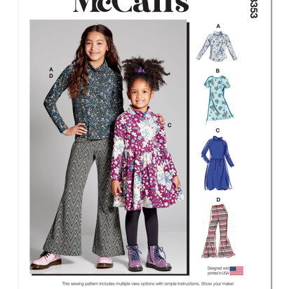 McCall's Children's and Girls' Knit Top, Dresses and Pants M8353 - Sewing Pattern
