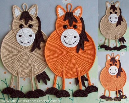 046 Horse decor, potholder or small pillow - Amigurumi Zabelina Ravelry