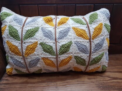 Crochet Orla Kiely inspired cushion