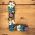 Floral letter L crochet applique pattern