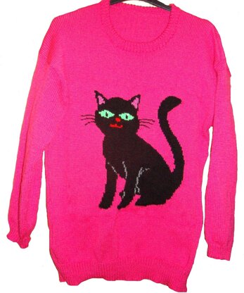 Childrens & Adults Black Cat Jumper