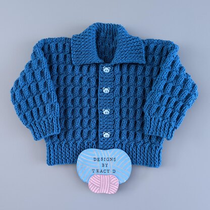 Dave Baby Jacket & hats knitting pattern 18" chest