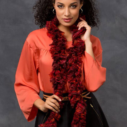 Simone’s Ruffle Scarf in Red Heart Boutique Filigree - LW3423 - Downloadable PDF