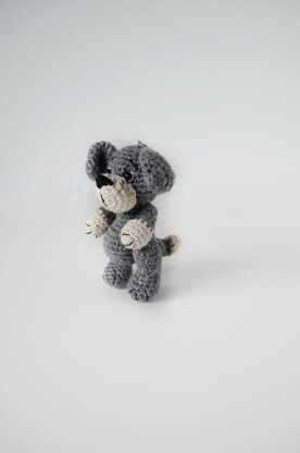 Amigurumi dog keychain