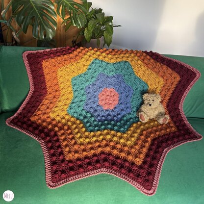 Nebula Bobble Star Dark Rainbow Blanket