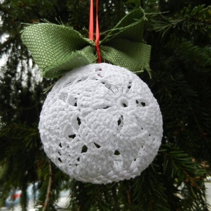 Poinsettia Lace Christmas Ornament