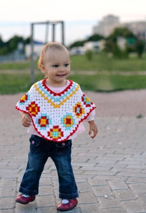 Tiny Dancer baby girl crochet poncho wrap