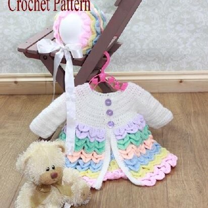 Crochet Pattern crocodile stitch baby jacket UK & USA Terms #181