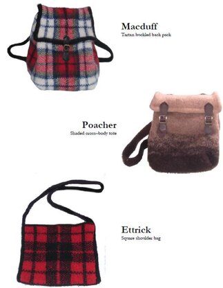 Macduff, Ettrick and Poacher - three felted bags