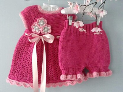 Crocheted Baby Dress Knitting Baby Bloomers