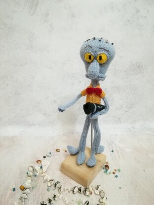 Knitting patterns -Knit Squidward Toy Soft