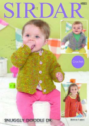 Collared Blazer & Girl's Channel-Style Jacket in Sirdar Snuggly Doodle DK - 4932 - Downloadable PDF