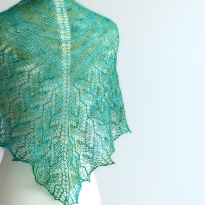 Twig Shawl in SweetGeorgia Silk Mist - Downloadable PDF