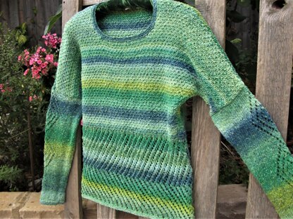 Chevron & Broken Moss Stitch Sweater