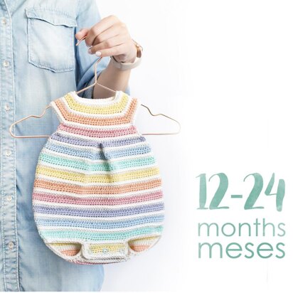 Size 12-24 months - CROCHET Rainbow Romper