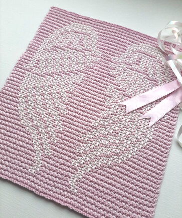 Angel wings washcloth #2