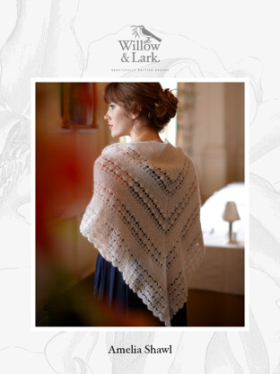 Amelia Shawl - Crochet Pattern in Willow & Lark Plume - Downloadable PDF