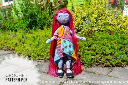 Crochet Pattern Sally Skellington Amigurumi doll