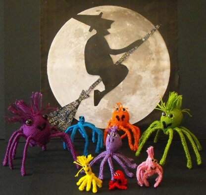 FREE Halloween Spider Family knitting pattern