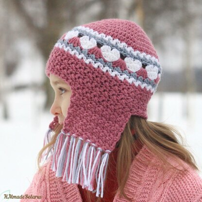 Valentine earflap hat