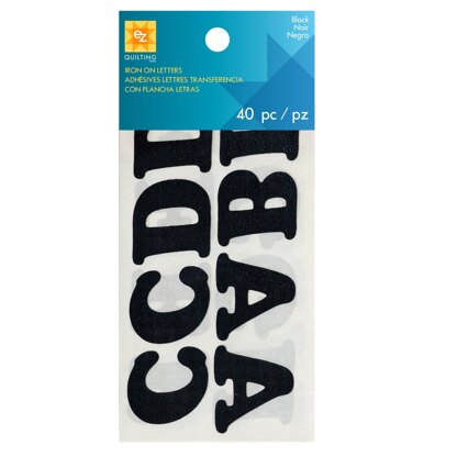 EZ International Insta-Letters Black - Iron On Letter Pack