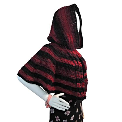 Hooded Cabled Cape