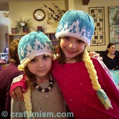 Snow tiara and braid hat