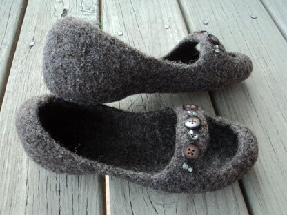 Peep Toe Slippers Felted Knit for Women