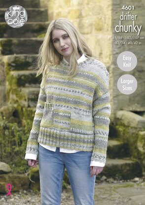 Ladies' Sweaters in King Cole Drifter Chunky - 4601 - Downloadable PDF