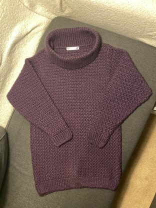 Adult’s Crochet Turtleneck Pullover in Caron Simply Soft - Downloadable PDF