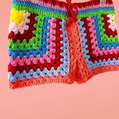 Asymmetric Crochet Shorts