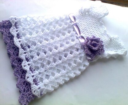 White lilac baby dress pattern