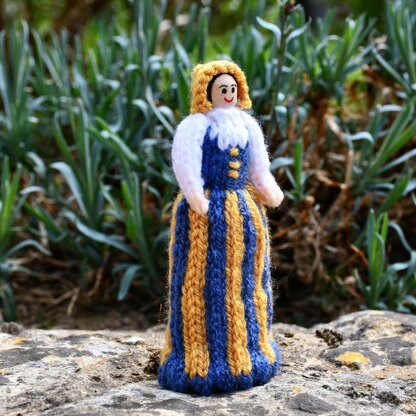 Finland National Costume Peg Doll Knitting Pattern