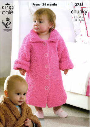 Dressing Gowns and Sleeping Bag in King Cole Cuddles Chunky - 3788