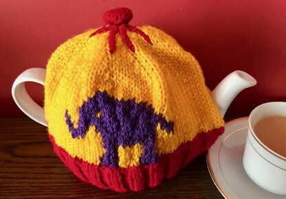 Eleanora Elephant Tea Cosy in Patons Fab DK