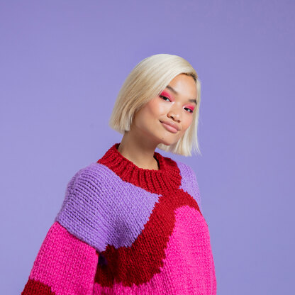 Everyday Surrealist Sweater - Free Knitting Pattern for Women in Paintbox Yarns Wool Blend Super Chunky