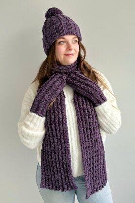 'Katie’ Hat, Mittens and Scarf