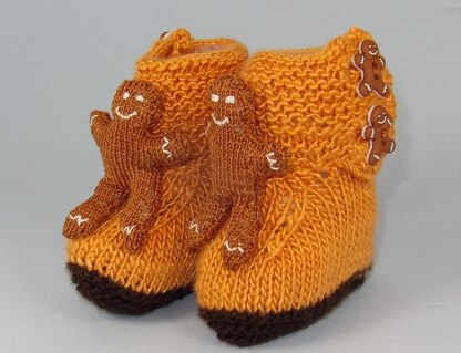 Baby Gingerbread Man Booties