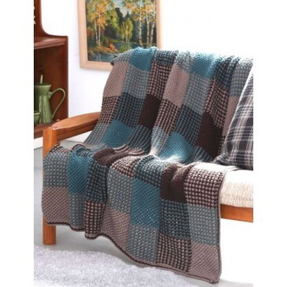 Plaid Texture Afghan in Patons Canadiana
