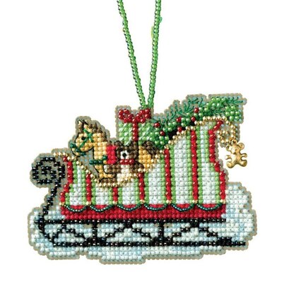 Mill Hill Toyland Sleigh Cross Stitch Kit - 3.5in x 2.25in