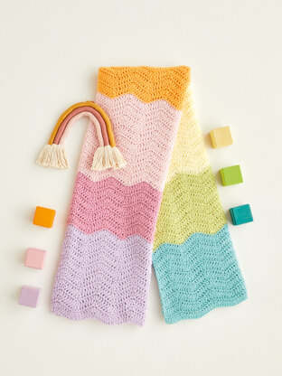 Crochet Rainbow Wave Blanket in Sirdar Snuggly DK - BSS5426 - Downloadable PDF