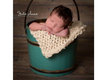 Newborn Photography Prop Chunky Blanket Layer Reversible